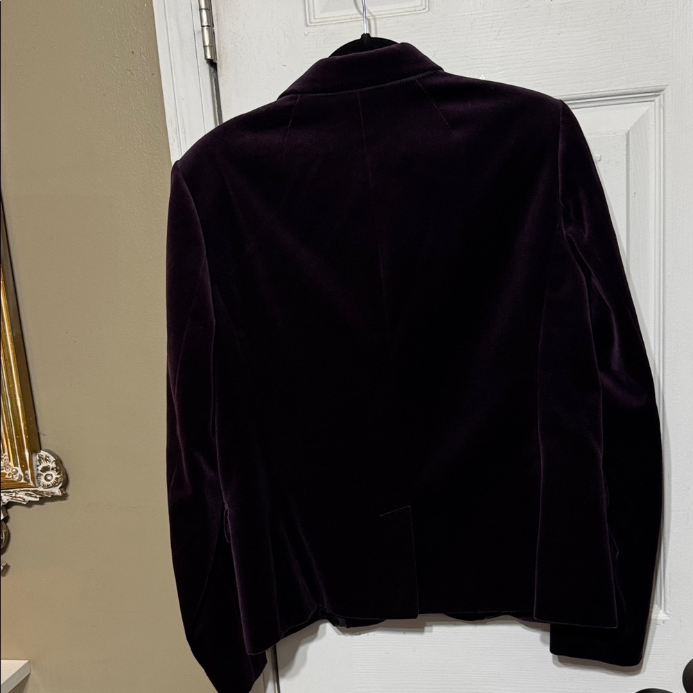 J. Crew Women's Deep Purple Velvet Blazer Chest 20” L 24” - Picture 3 of 5